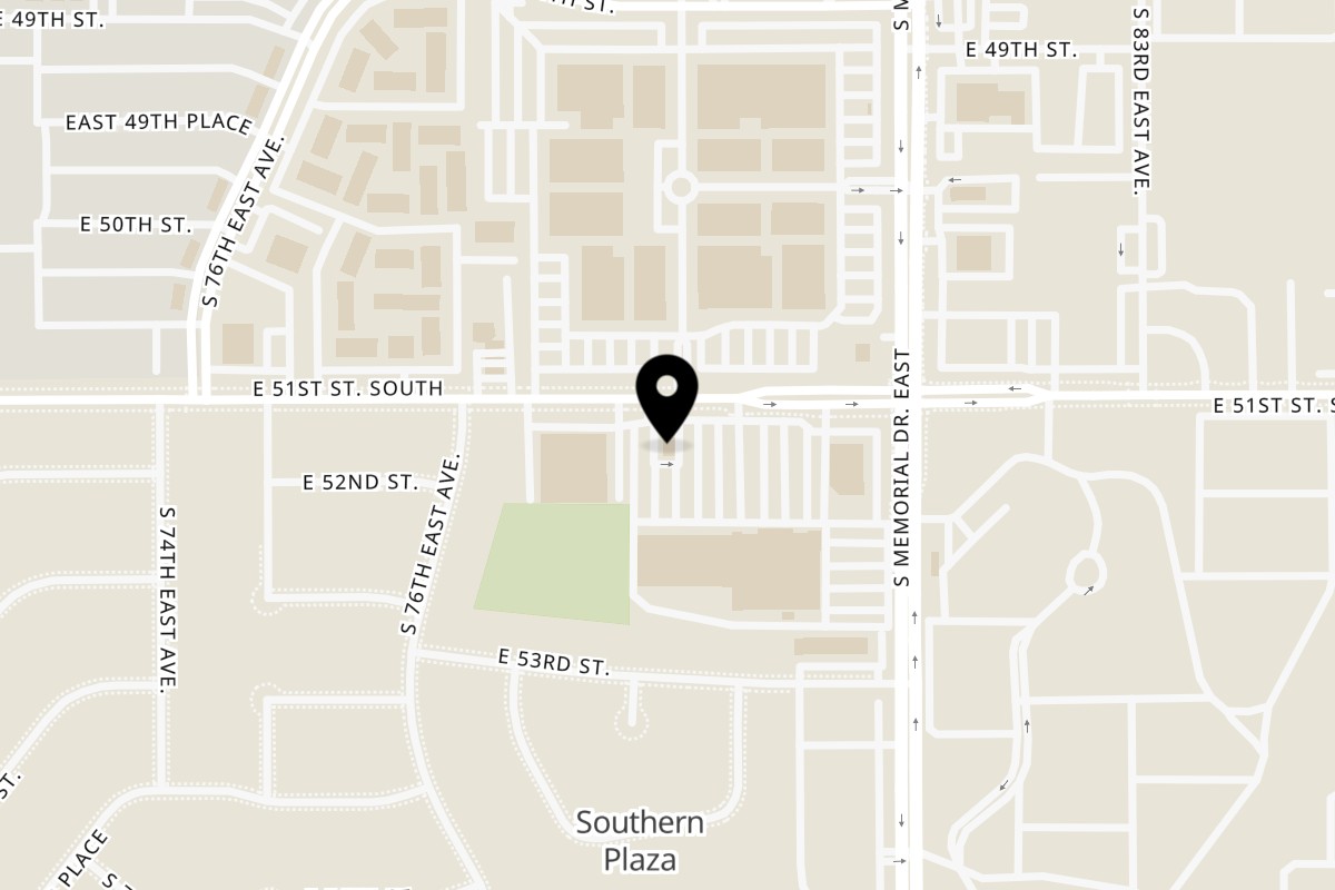 Map showing the location of Steak Stuffers USA on 7846 E 51st St in Tulsa
